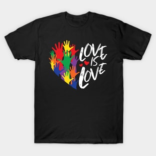 Love Is Love Rainbow Heart LGBT Pride T-Shirt